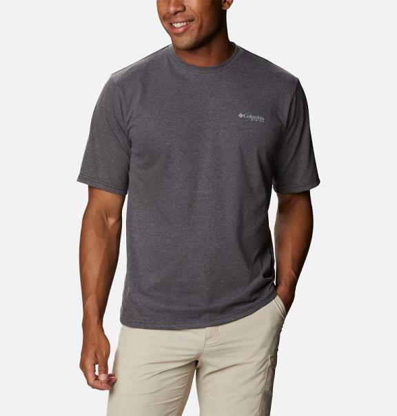 Columbia PFG T-Shirt Black Grey For Men's NZ35697 New Zealand